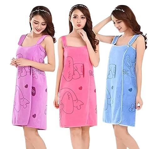 Wearable Bathrobe for Girls & Women, Bath Robe Towel for Women, Quick Dry Dress Towel for Ladies