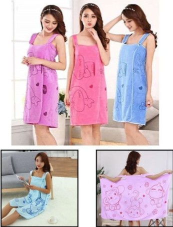 Buy Wearable Bathrobe for Girls & Women, Bath Robe Towel for Women, Quick Dry Dress Towel for Ladies Online at Dmark