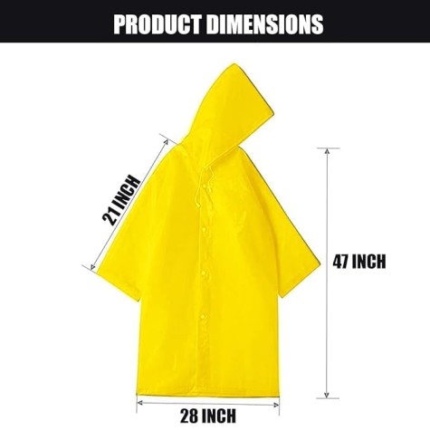 EVA Waterproof Rain Coat Hooded Universal Outdoor Water Resistant Portable Suit for Men Women, Boys & Girls