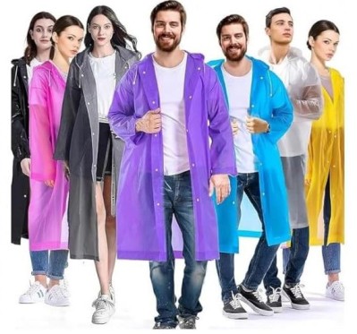 Buy EVA Waterproof Rain Coat Hooded Universal Outdoor Water Resistant Portable Suit for Men Women, Boys & Girls Online at Dmark