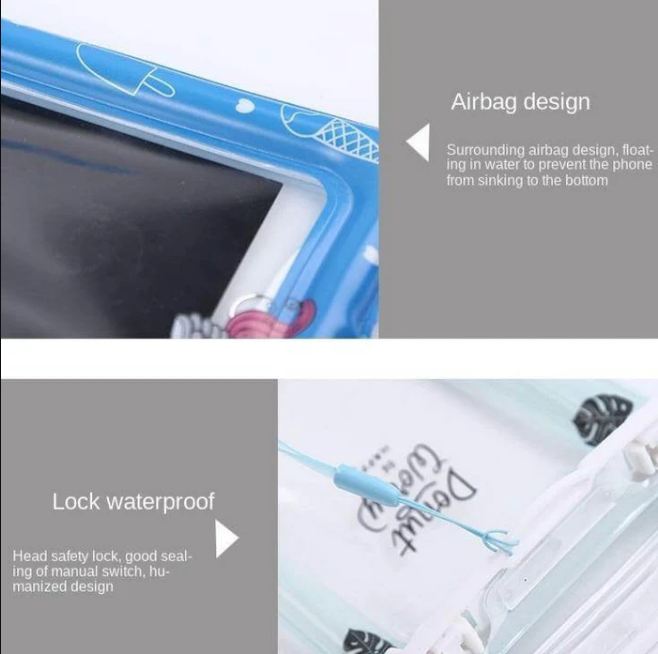 Waterproof Phone Pouch (XL Size) Floating Waterproof Mobile Cover - Beach, Swimming Pool, Travel Accessories - Works with All Phones - Detachable