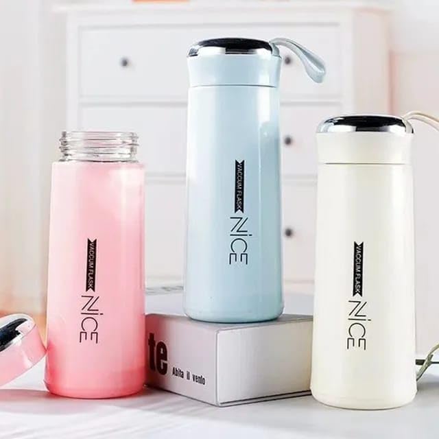  Nice Water Bottle/BPA Free Glass Inner Liner with Plastic Shell for School, Gym, Home and Office/Leak Proof Water Bottle 500 ml