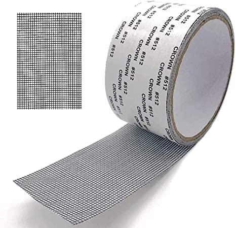 Screen Repair Kit Tape,Strong Adhesive & Waterproof Fiberglass Covering Mesh Tape for Covering Window Door Tears Holes Screen Patch Repair Kits (2M) (net Tape)