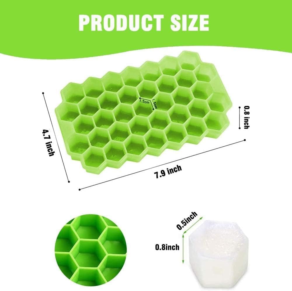 Ice Cube Tray Silicone for Freezer Flexible Shape Honeycomb for Chocolate Cake Maker Mould, Chilled Drinks, Reusable Kitchen Accessories Items (Multi Color)