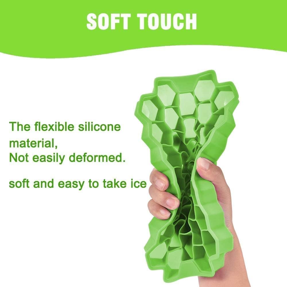 Ice Cube Tray Silicone for Freezer Flexible Shape Honeycomb for Chocolate Cake Maker Mould, Chilled Drinks, Reusable Kitchen Accessories Items (Multi Color)