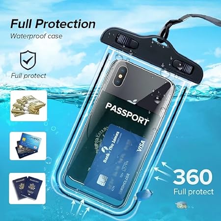 Waterproof Mobile Pouch Cover for All Mobiles, Water Proof Bag for Beach Boating Swimming Water Park