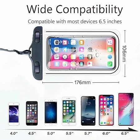 Waterproof Mobile Pouch Cover for All Mobiles, Water Proof Bag for Beach Boating Swimming Water Park