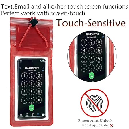 Mobile Phone Cover PVC Waterproof Sealed Mobile Rain Protection Pouch Cover Case,Dust Proof, Touch Sensitive,Sealed, Safe for All Phones