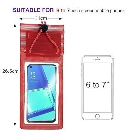 Mobile Phone Cover PVC Waterproof Sealed Mobile Rain Protection Pouch Cover Case,Dust Proof, Touch Sensitive,Sealed, Safe for All Phones