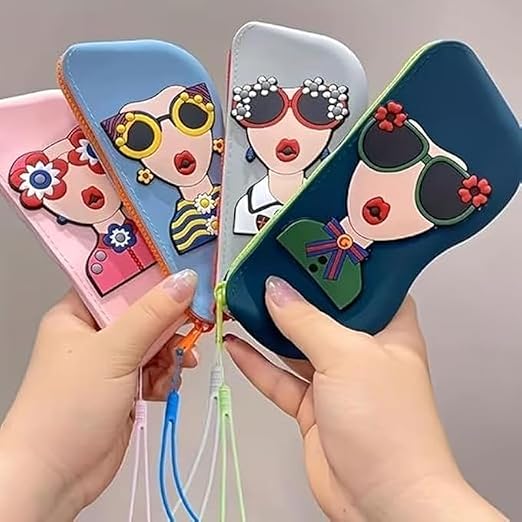Buy Cute Silicone Sunglass Case with Zipper & Wrist Strap – Soft Protective Glasses Holder Online at Dmark