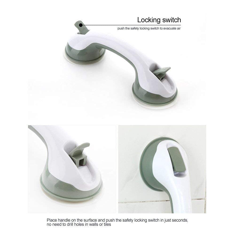 Safety Helping Handle Anti-Slip Support Grab Bar Vacuum Sucker Handrail for Toilet and Bathroom Household Suction
