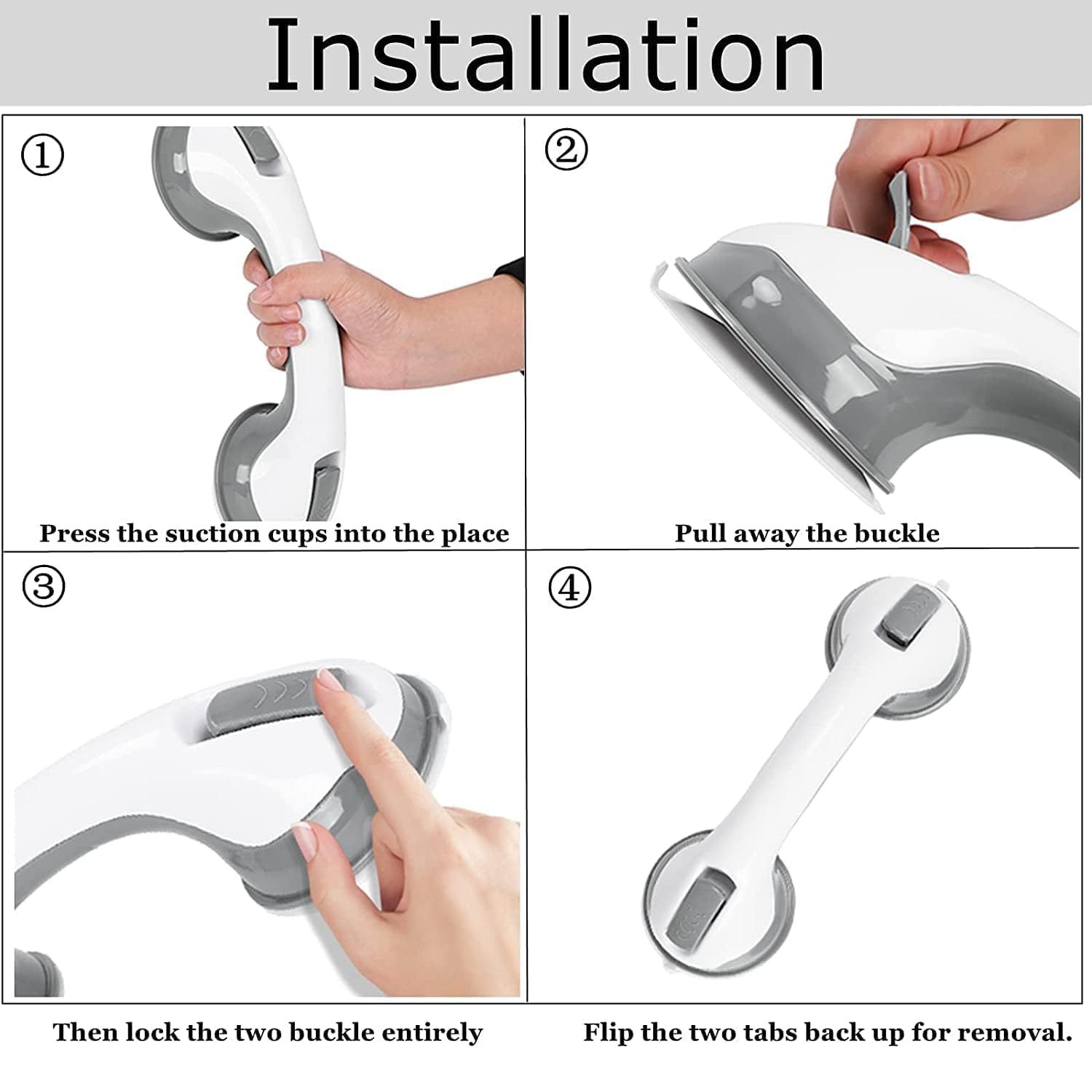 Safety Helping Handle Anti-Slip Support Grab Bar Vacuum Sucker Handrail for Toilet and Bathroom Household Suction