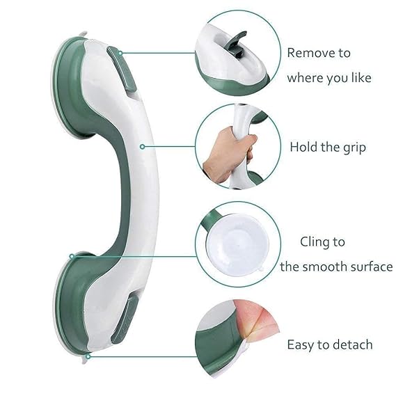 Buy Safety Helping Handle Anti-Slip Support Grab Bar Vacuum Sucker Handrail for Toilet and Bathroom Household Suction Online at Dmark