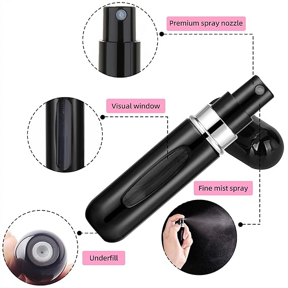 Portable Mini Refillable Perfume Atomizer Bottle, 8ml Refillable Atomized Perfume Bottle