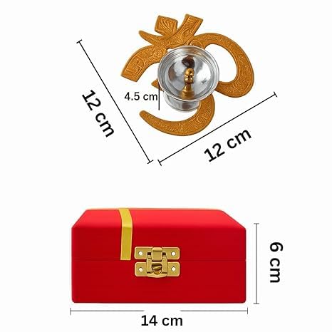 Premium OM Shaped Metal Diya with Case | Strong & Durable Decorative Diya for Diwali, Navratri & Home Mandir Decor | Pooja Essentials & Festive Gifting Item