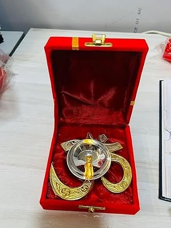 Premium OM Shaped Metal Diya with Case | Strong & Durable Decorative Diya for Diwali, Navratri & Home Mandir Decor | Pooja Essentials & Festive Gifting Item