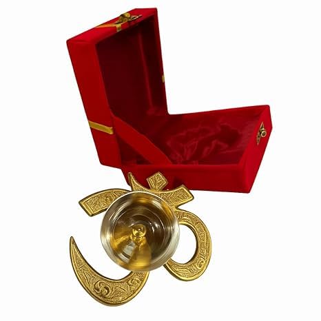 Premium OM Shaped Metal Diya with Case | Strong & Durable Decorative Diya for Diwali, Navratri & Home Mandir Decor | Pooja Essentials & Festive Gifting Item
