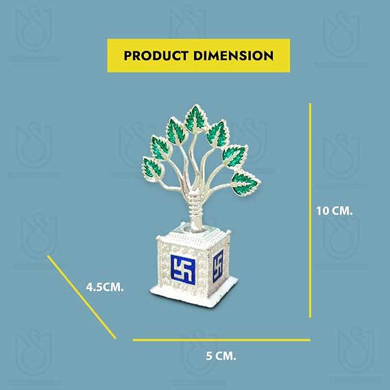 Silver Plated Tulsi Plant for Pooja Decorative, Pooja Items, Religious Metal Tulsi Kyara, Wedding Return Gift, Pooja Articles, vastu Items,Tulsi Plant for Showpiece