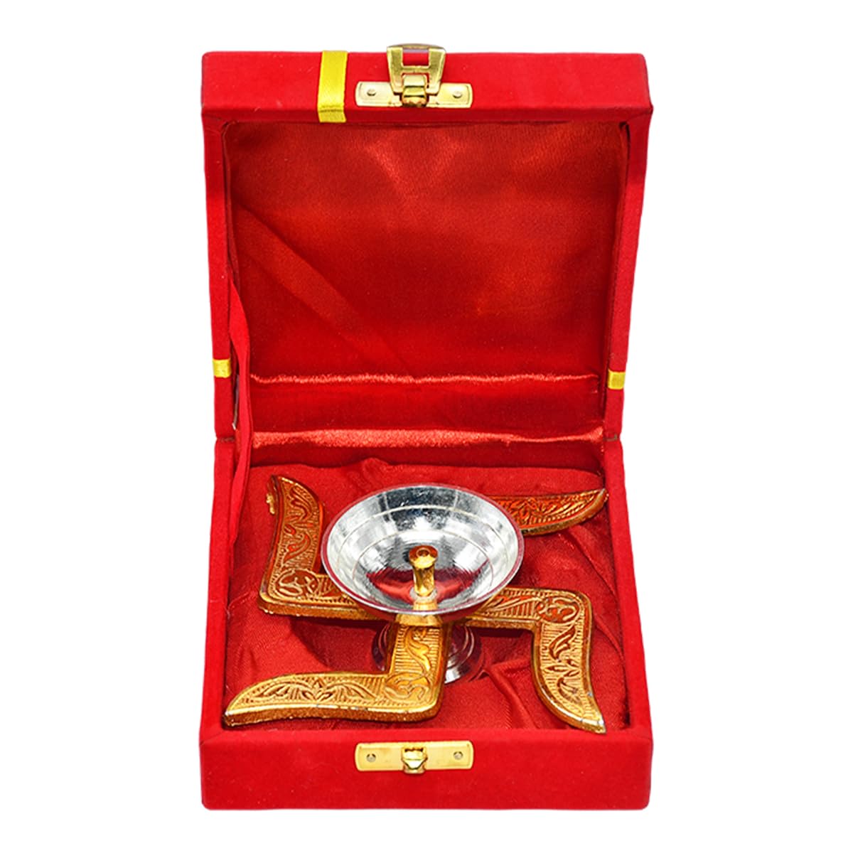 Buy  Swastik Diya with Velvet Gift Box ,Home Decor - Puja Spiritual Return Gift Set Online at Dmark