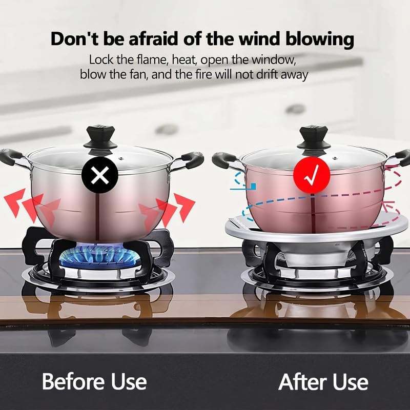 Pack of 2 Premium Gas Saver Burner Stand Chula Burner Gas Saver Stand Jali Ring Fire & Windproof Energy Saving