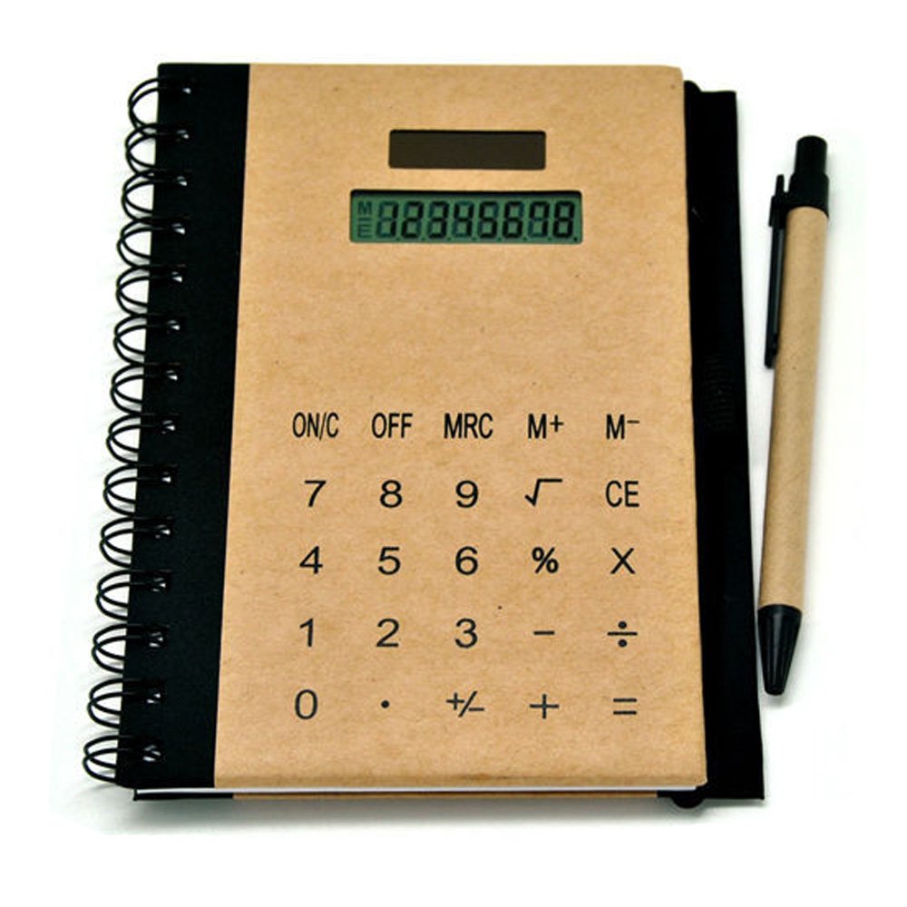 Buy Eco-Friendly Solar Powered Calculator Cardboard Diary Notebook Notepad With Cardboard Pen No Battery Needed Online at Dmark