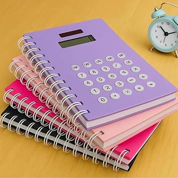 Buy Notepad with Built-In Solar Calculator | Perfect for Student & Travel Diary | Ideal for Notes, Writing, Sketching | Standard Function, Large Button -1pcs (Multicolour) Online at Dmark