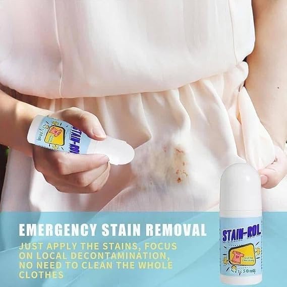 Clothes Stain Remover Roll Bead Design, Stain Remover Roller-Ball Cleaner, Portable No-Wash Instant Stain Remover Pen for Clothes and Fabric