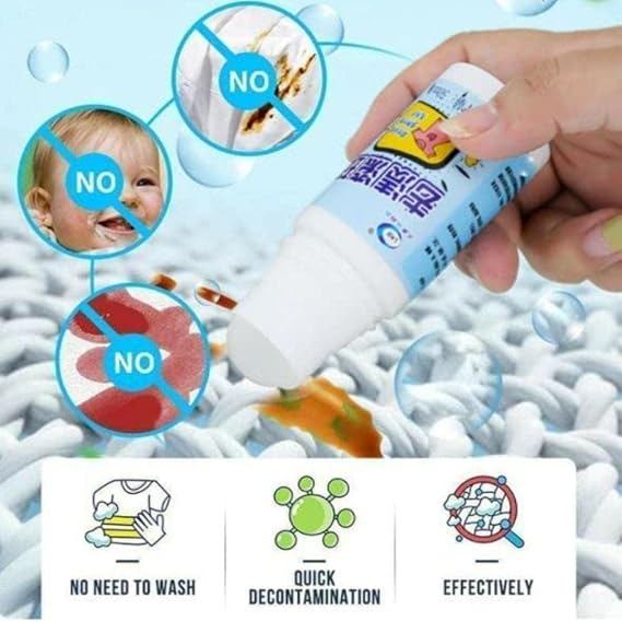 Clothes Stain Remover Roll Bead Design, Stain Remover Roller-Ball Cleaner, Portable No-Wash Instant Stain Remover Pen for Clothes and Fabric