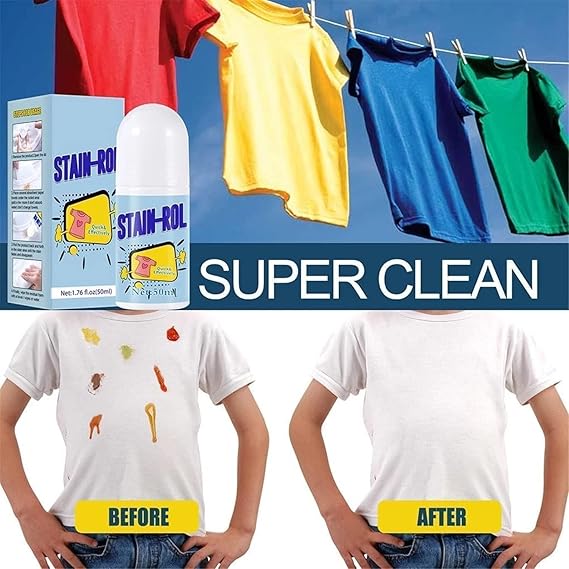 Clothes Stain Remover Roll Bead Design, Stain Remover Roller-Ball Cleaner, Portable No-Wash Instant Stain Remover Pen for Clothes and Fabric