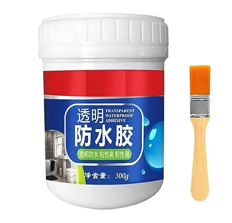 Buy Crack Seal Glue - 300gm with Brush Transparent Waterproof Glue for Roof Leakage Crack Seal Agent Roof Water Leakage Solution Water Proof Glue, Waterproofing for Pipe Wall Tiles - 300gm Online at Dmark