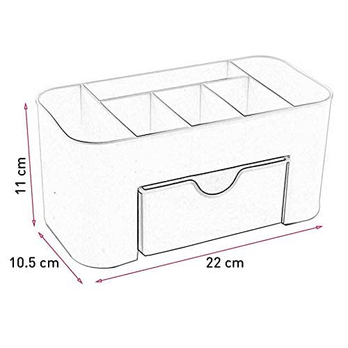 Cosmetics Storage Box, Cosmetic Make Up Organiser Display Table Desktop Storage Stand, Cosmetic Drawer Type Storage Box Case Holder Brush Pen Jewelry Organizer Saving Space (Pack of 1)