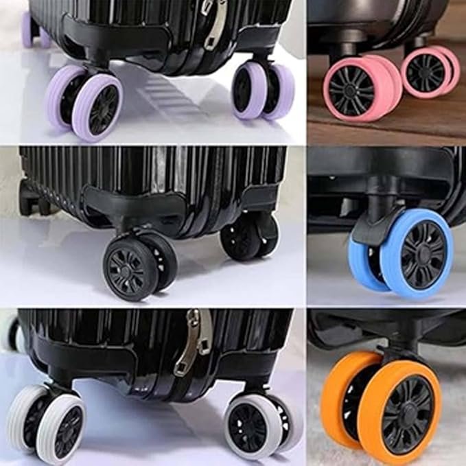 Silicone Luggage Wheel Covers for Suitcase, Luggage Caster Cover for 8 Spinner Wheels | Shock-Proof, Protect Suitcase Wheels and Reduce Noise Pack of 8 Pcs