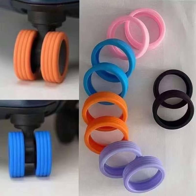 Silicone Luggage Wheel Covers for Suitcase, Luggage Caster Cover for 8 Spinner Wheels | Shock-Proof, Protect Suitcase Wheels and Reduce Noise Pack of 8 Pcs