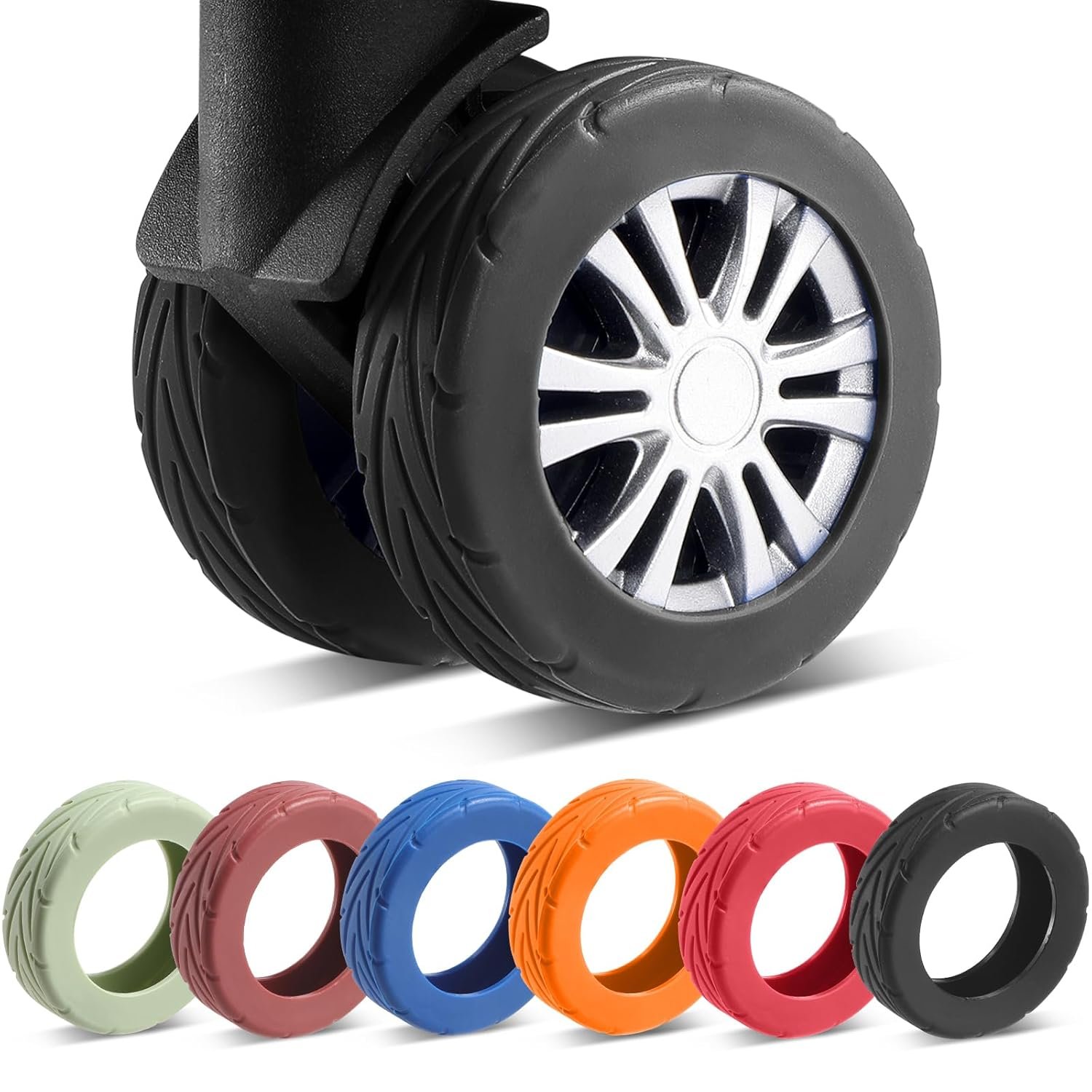 Buy Silicone Luggage Wheel Covers for Suitcase, Luggage Caster Cover for 8 Spinner Wheels | Shock-Proof, Protect Suitcase Wheels and Reduce Noise Pack of 8 Pcs Online at Dmark