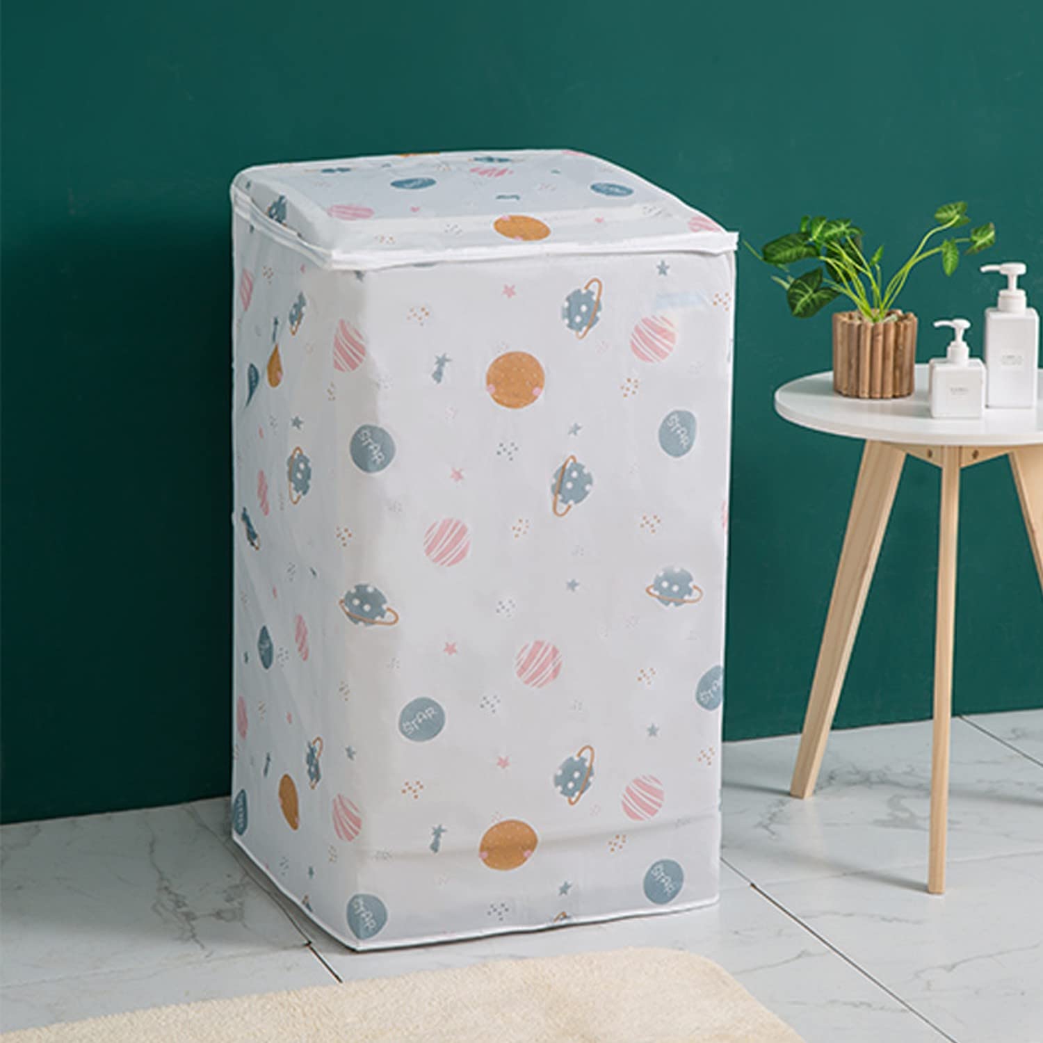 Washing Machine Top Cover For Top Load,Anti-Stain Waterproof Washer And Dryer Covers,57*56*84 Cm (Top Loading,Pattern May Vary)