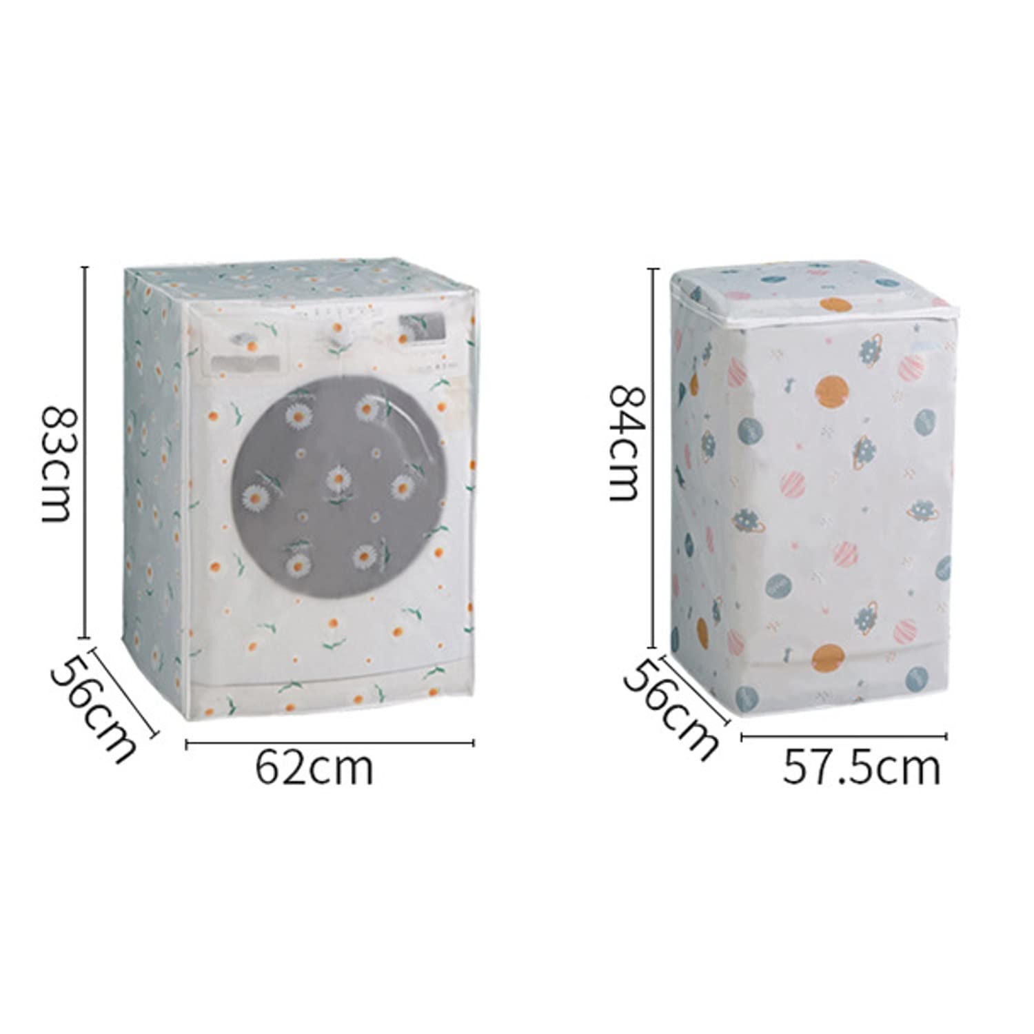 Washing Machine Top Cover For Top Load,Anti-Stain Waterproof Washer And Dryer Covers,57*56*84 Cm (Top Loading,Pattern May Vary)