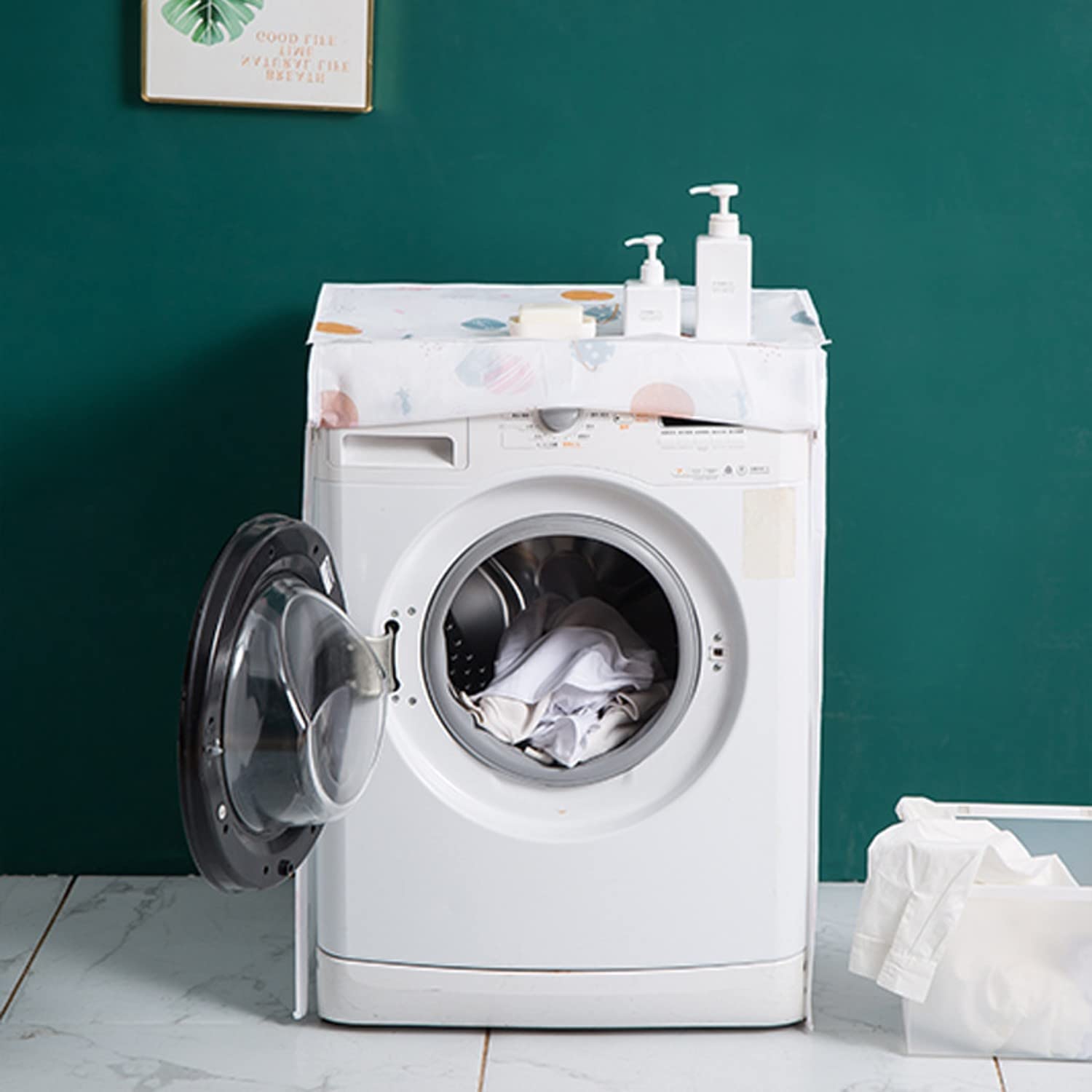 Washing Machine Front Load Cover, Anti-Stain Waterproof Washer And Dryer Covers, 62*56*83 Cm (Front Loading, Pattern May Vary)