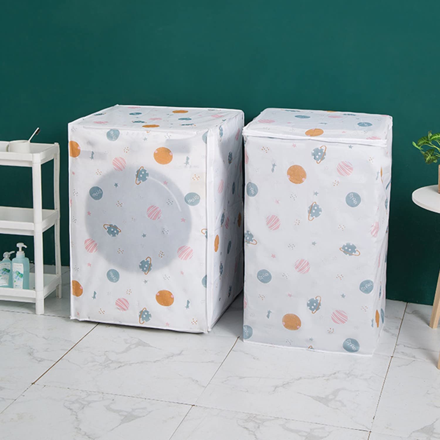 Washing Machine Front Load Cover, Anti-Stain Waterproof Washer And Dryer Covers, 62*56*83 Cm (Front Loading, Pattern May Vary)