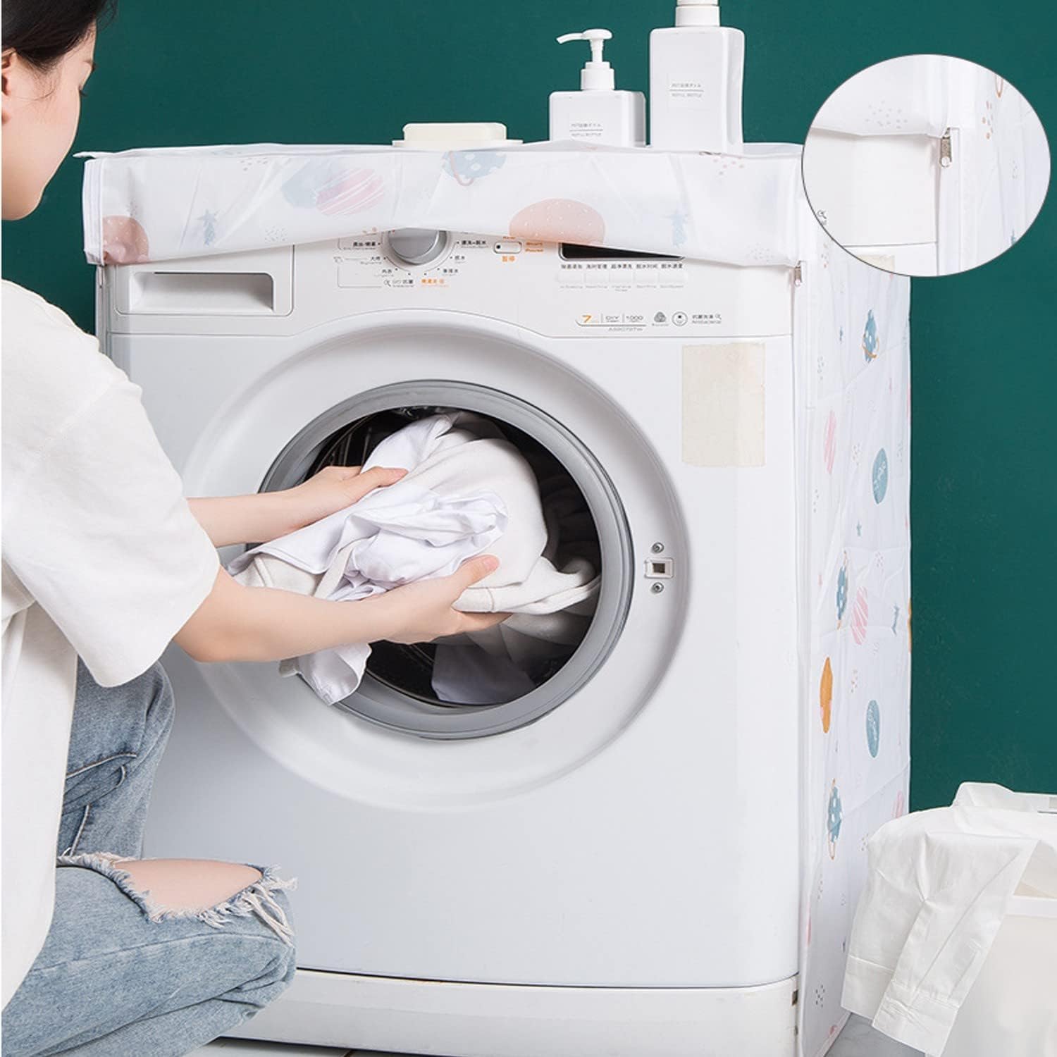 Buy Washing Machine Front Load Cover, Anti-Stain Waterproof Washer And Dryer Covers, 62*56*83 Cm (Front Loading, Pattern May Vary) Online at Dmark
