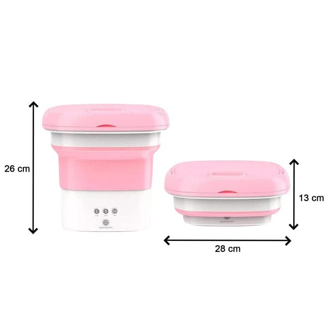 Mini Foldable Washing Machine Portable Compact Laundry Washer Small Space-Saving Electric Washing Machine for Clothes Socks Underwear Travel Dorm Home Use