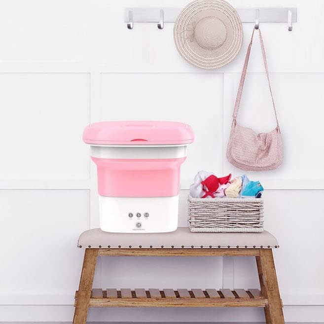 Mini Foldable Washing Machine Portable Compact Laundry Washer Small Space-Saving Electric Washing Machine for Clothes Socks Underwear Travel Dorm Home Use