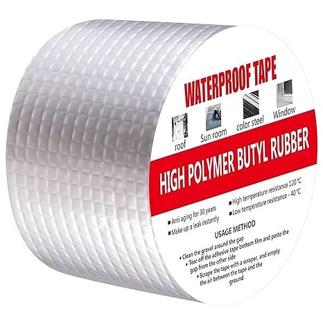 Buy Super Strong Waterproof Butyl Tape for Leakage Repair – Self Adhesive Heavy Duty Aluminum Foil Tape for Roof Waterproofing, Water Leakage, Pipe, Wall & Tank Sealing Online at Dmark