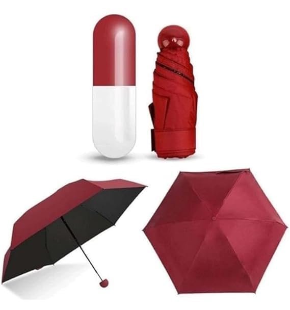 Mini Capsule Umbrella Waterproof & WindProof Ultra UV Light Protective Compact & Small Umbrella With Cute Capsule Case
