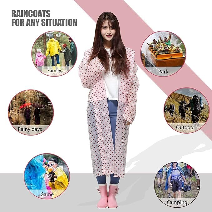 Buy EVA Raincoat with Hood Transparent Water Resistant Rainwear Bike Rainsuit for Men & Women (Universal, Random) Online at Dmark
