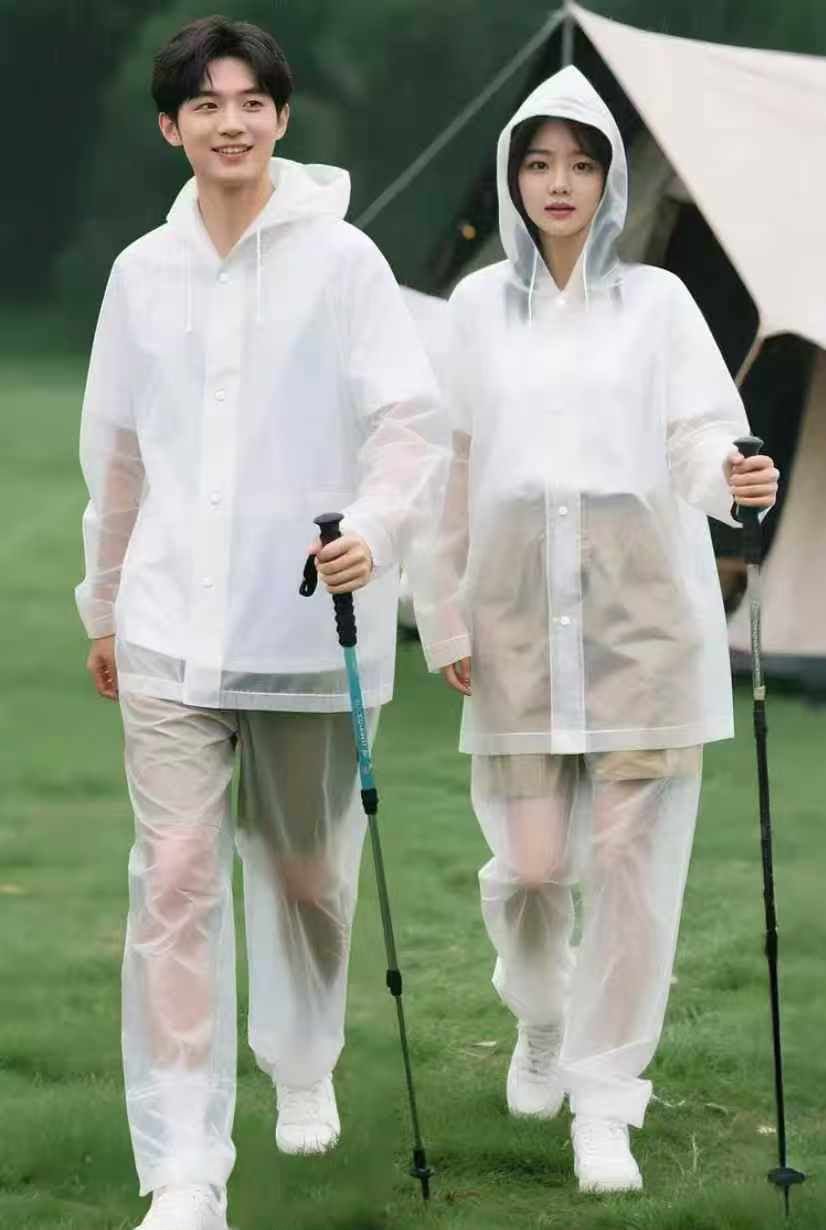 Buy Unisex EVA Rainsuit Jacket & Pant Set (Pack of 1)|Transparent| Waterproof Raincoat for Men & Women | Hooded Full Body Rain Protection | Lightweight, Reusable Rain Wear for Bike & Outdoor Use Online at Dmark