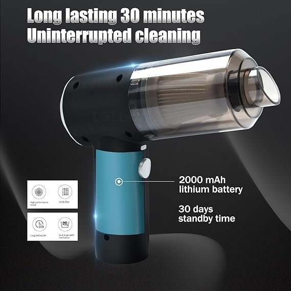 Powerful 3-in-1 Vacuum Cleaner for Car & Home – Compact, Cordless, Wet & Dry, Blower Function, Mini & Portable for Sofa, Dust, and Deep Cleaning