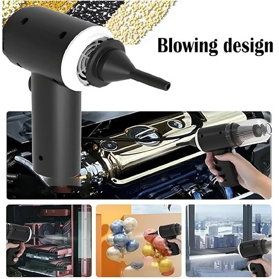 Powerful 3-in-1 Vacuum Cleaner for Car & Home – Compact, Cordless, Wet & Dry, Blower Function, Mini & Portable for Sofa, Dust, and Deep Cleaning
