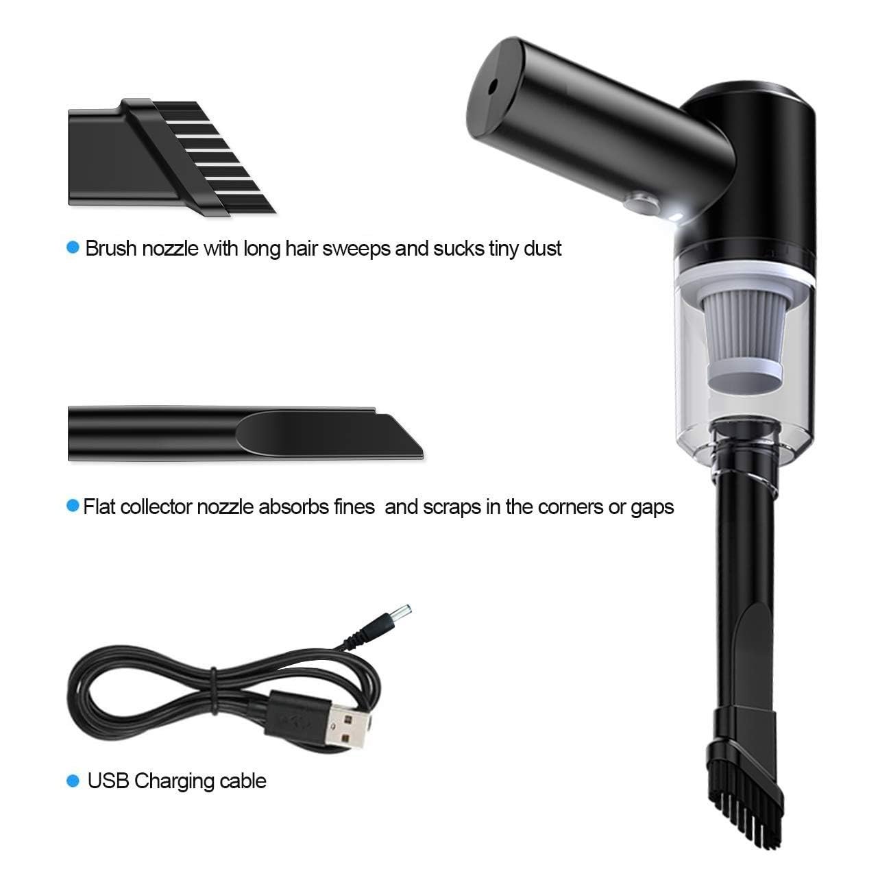 Powerful 3-in-1 Vacuum Cleaner for Car & Home – Compact, Cordless, Wet & Dry, Blower Function, Mini & Portable for Sofa, Dust, and Deep Cleaning