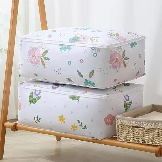 Blanket Storage Bag – Waterproof, Dustproof, Moisture-Proof Folding Organizer for Clothes, Jackets, Pillows & Bedding – Washable & Foldable-1 pcs-Multicolor