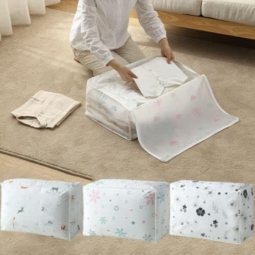Blanket Storage Bag – Waterproof, Dustproof, Moisture-Proof Folding Organizer for Clothes, Jackets, Pillows & Bedding – Washable & Foldable-1 pcs-Multicolor